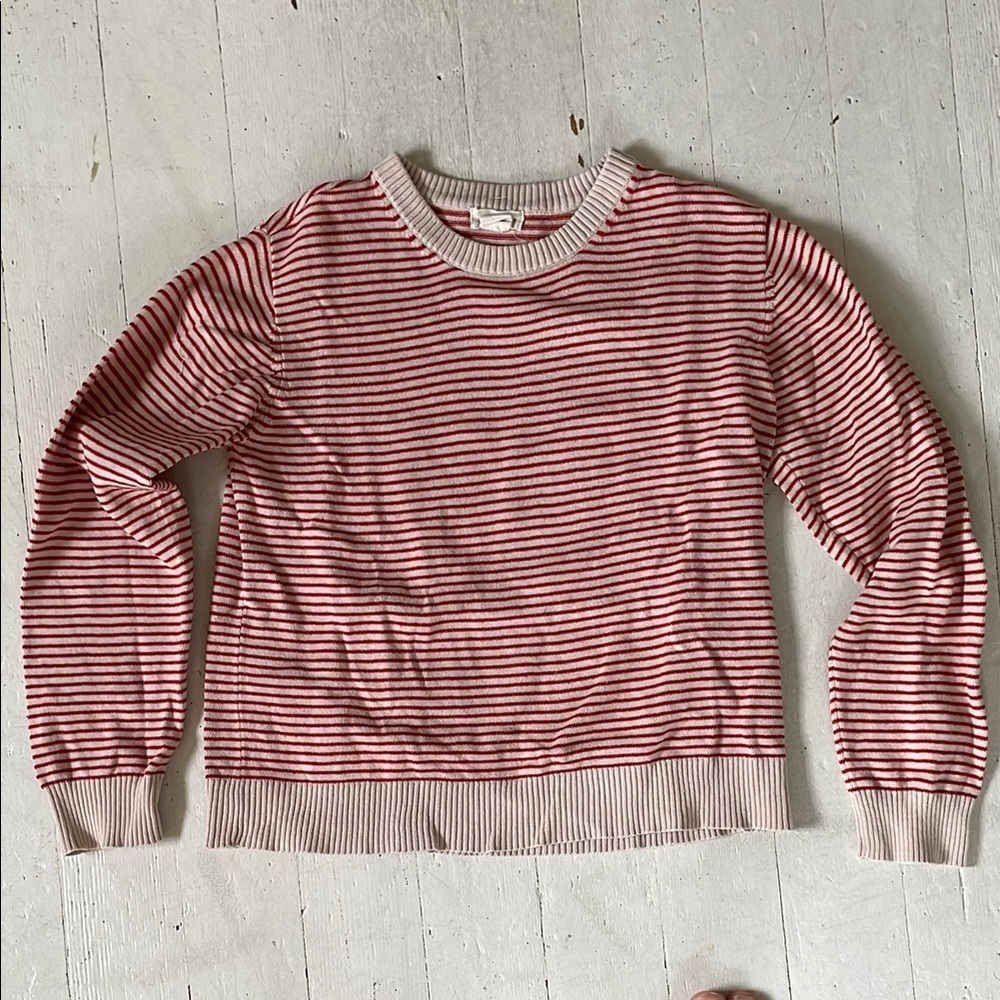 Striped Red and Cream Sweater